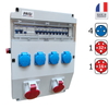 Coffret de chantier 4 prises 230v NF + 1 prise 5P 16A + 1 prise 5P 32A