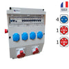 Coffret de chantier 4 prises 230v NF + 1 prise 5P 16A + 1 prise 5P 32A