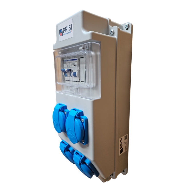 Coffret d'atelier 4 prises  230v NF avec Arrêt d'urgence