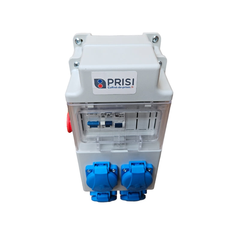 Coffret d'atelier 4 prises  230v NF avec Arrêt d'urgence